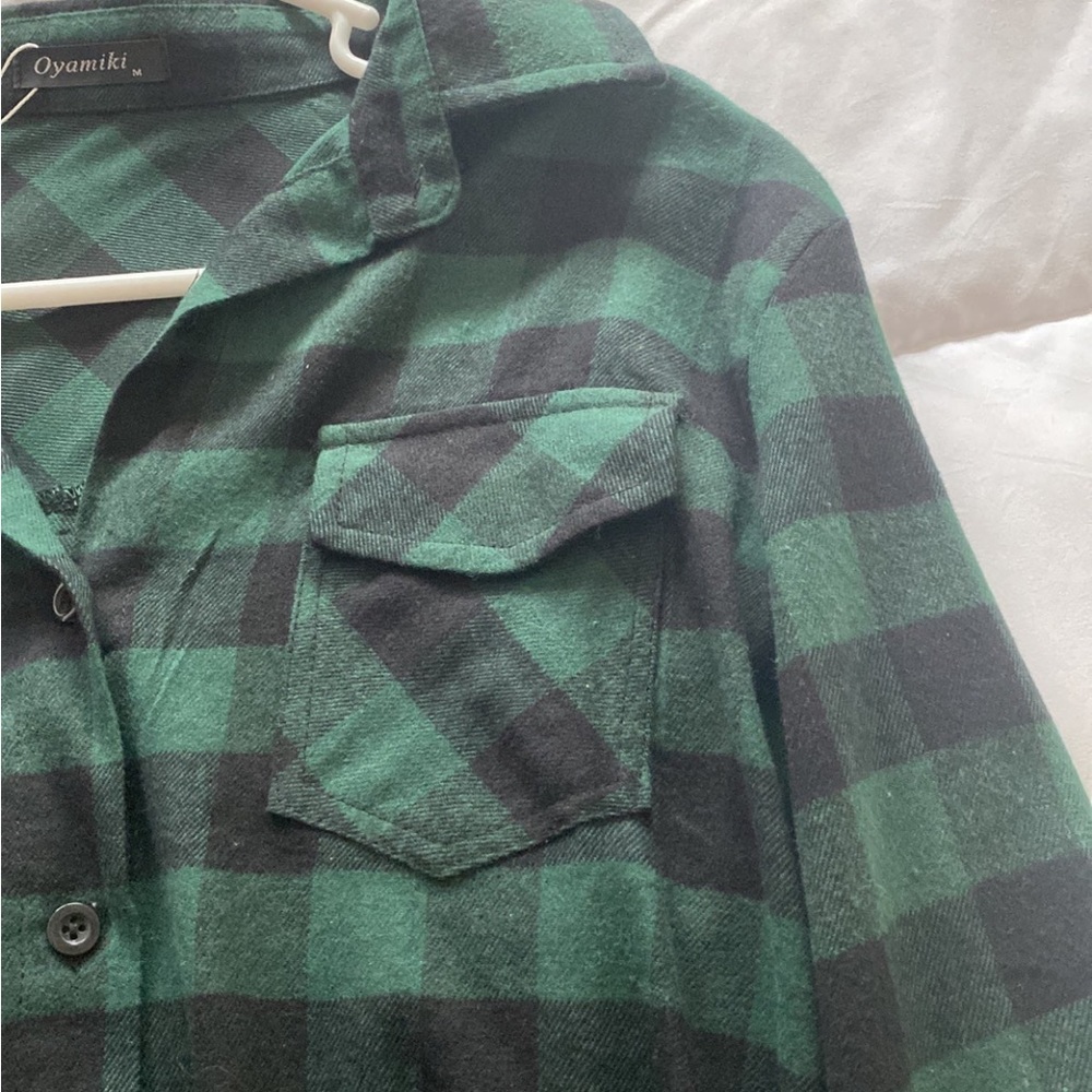 NWT Johnny malloys Irish green long sleeve plaid flannel shirt size med - Picture 4 of 8